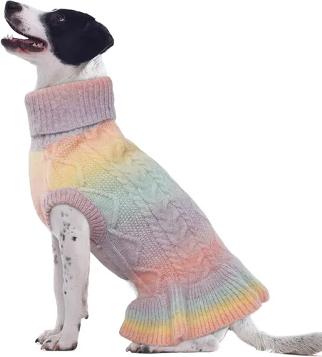 Vista 9 de QBLEEV Suéteres para Perras Pequeñas - Suéteres Suaves y Cálidos de Invierno y Otoño con Cuello de Tortuga y Opciones de Chaleco para Cachorras