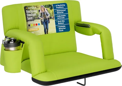 Vista 11 de Alpcour Asiento plegable para estadio – Silla de apoyo para adultos amplios reclinables de lujo para adultos para blanqueadores – Mejor extra grueso