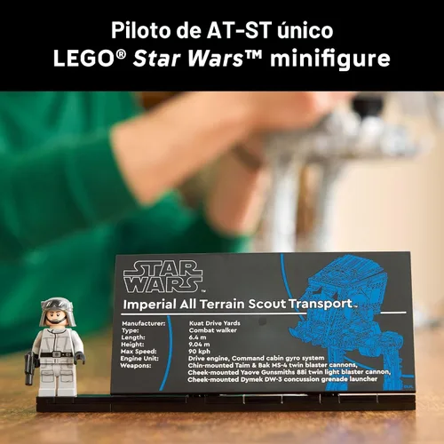 Vista 5 de LEGO Star Wars AT-ST Walker Juego de construcción – Bloques de construcción para adultos para fanáticos, Edades 18+ – Kit de modelo coleccionable