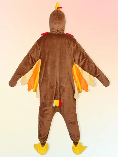 Vista 6 de AOTHSO Disfraz de pavo de Acción de Gracias para adultos, disfraz de pájaro de felpa con zapatos de animales, cosplay para mujeres y hombres