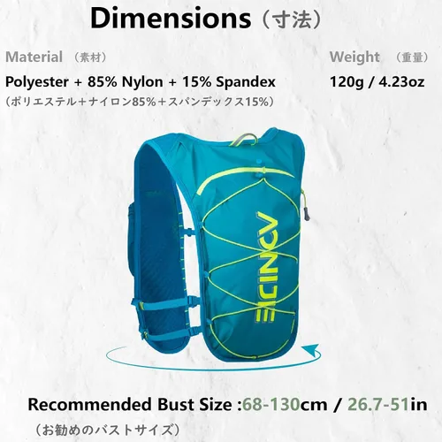 Vista 2 de JEELAD Hydration Running Vest Backpack 5L for Men Women Jogging Hiking Marathon Racing Cycling Outdoor