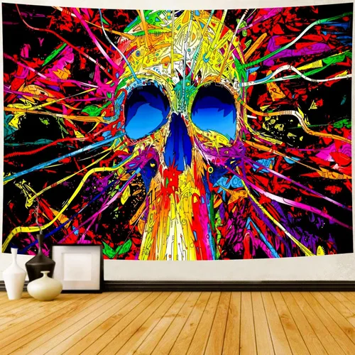 Vista 9 de Delur Tapiz de mandala negro y dorado, astrología, espacio, hippie bohemio, medallón floral, tapiz para colgar en la pared, estético, cabecero