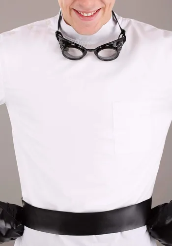 Vista 3 de Disfraz de científico loco de lujo para adultos, disfraz de científico loco, peluca, gafas