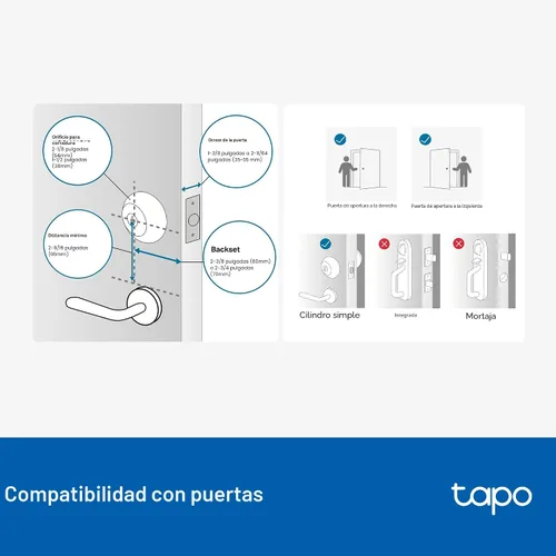 Vista 9 de Tapo - Cerradura inteligente de puerta con cerradura de perilla Wi-Fi - Reconocimiento de huellas dactilares, botones táctiles sin llave y monitoreo