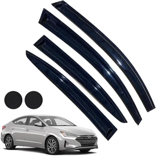 Vista 21 de Protectores de lluvia para Mazda 3 Hatchback 2010-2013, deflectores de ventana lateral con cinta adhesiva para Mazda 3 Hatchback, viseras de ventana