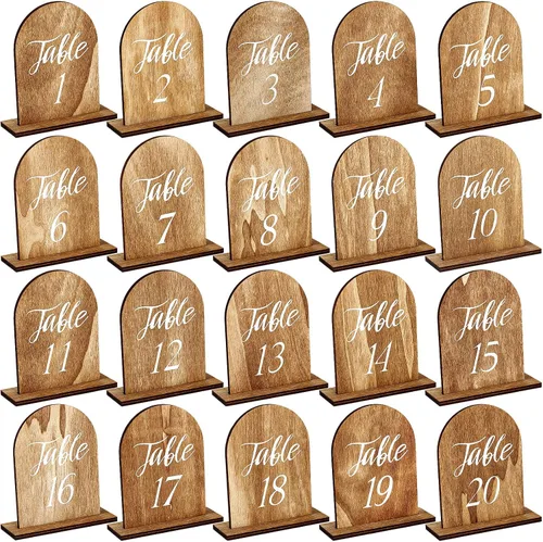 Vista 7 de Chunful 20 piezas de mesa de madera números 1-20 con soportes
