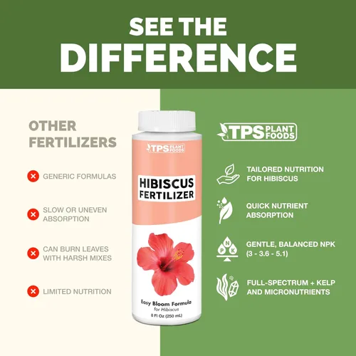 Vista 4 de Fertilizante de hibisco: alimento líquido para plantas para más flores, color vibrante y crecimiento tropical saludable, 8 onzas