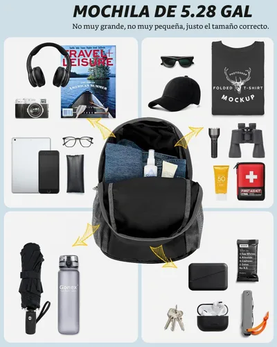 Vista 6 de Gonex Mochila Ultraligera Plegable de 20L, Práctica, Plegable para Camping, Viajes al Aire Libre, Ciclismo, Mochila Escolar
