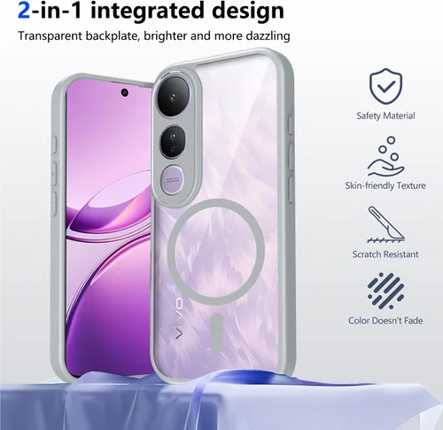 Vista 660 de Funda magnética transparente compatible con Xiaomi 17T, color negro 2 en 1 PC + TPU cubierta de teléfono a prueba de golpes, carcasa protectora
