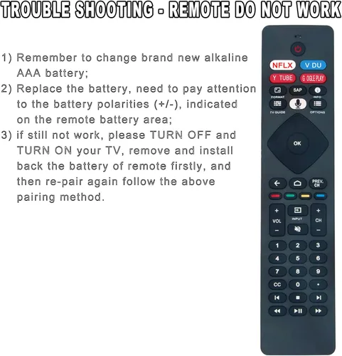 Vista 5 de Reemplazo de control remoto de voz RF402A-V14 para Philips Android TV 43PFL5604/F7 43PFL5704/F7 50PFL5604/F7 50PFL5704/F7 55PFL5604/F7 55PFL5704/F7