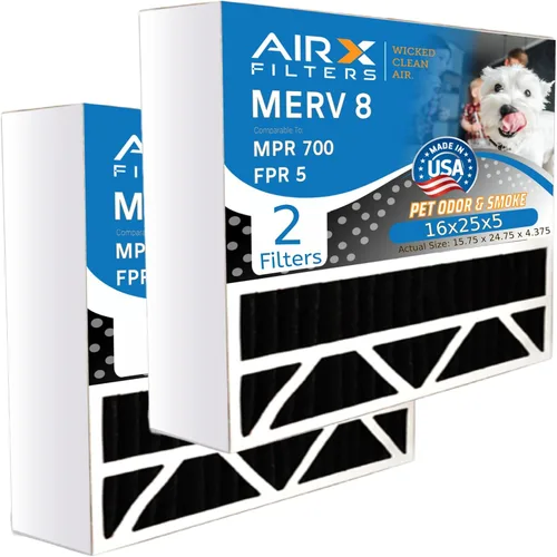 Vista 13 de AIRX FILTERS WICKED CLEAN AIR. Filtro de aire MERV 11 de 16 x 25 x 5 compatible con Goodman M1-1056 / Amana AMP-M1-1056 filtro de horno 2