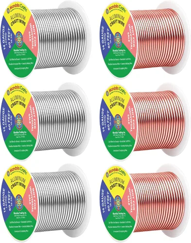 Vista 157 de Mandala Crafts - Alambre de aluminio anodizado de calibre 22 para hacer joyas - 137.2 m de alambre flexible surtido y coloreado - Doble para bonsái