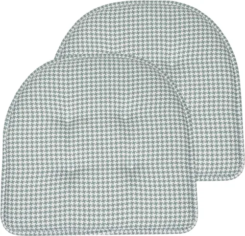 Vista 9 de Sweet Home Collection - Cojín de asiento de espuma viscoelástica y respaldo de caucho antideslizante con capitoné para silla, cojín en U, 17x16 Gris
