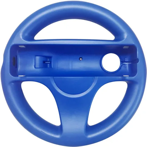 Vista 2 de Jadebones Paquete de 2 volantes de carreras con correa de muñeca para Wii y Wii U rojo y azul