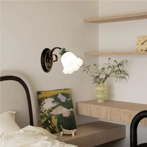 Vista 7 de Black Metal Retro Wall Light Glass Shade Hardwired Farmhouse Bedroom Bedside Light Fixture Indoor Hallway Living Room Sconce Vintage Edison Bulb
