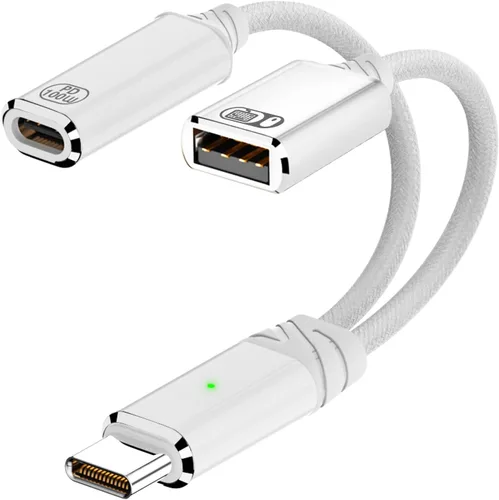 Vista 7 de Jadebones Cable USB C a USB OTG y adaptador de carga, divisor USB-C 2 en 1 con carga rápida de 100 W para iPhone serie 16/15, iPad, MacBook, Galaxy