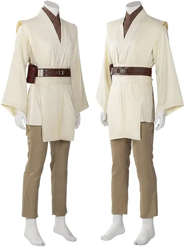 Vista 4 de Jedi Master Bates Obi Wan - Disfraz de cosplay de Halloween Anakin Skywalker Capa imperio galáctico Ben Kenobi Luke Force Uniforme