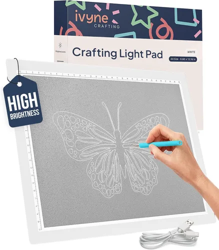 Vista 16 de iVyne Almohadilla de luz con cable para desmalezar vinilo, caja de luz A4 para dibujo, tablero de luz para trazar, caja de luz para pintura de Negro