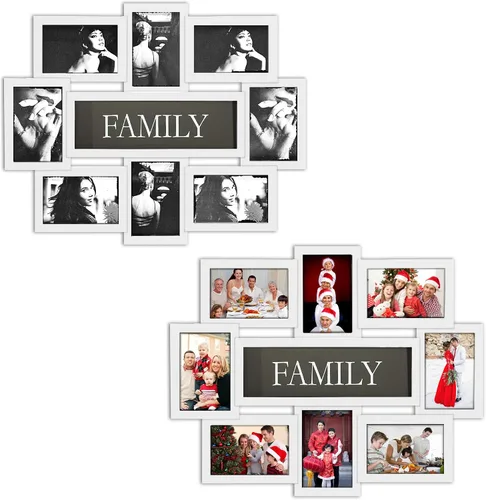 Vista 15 de Jerry & Maggie Marco de fotos familiar de 8 aperturas de 4 x 6 marcos para decoración de pared familiar, marcos de fotos de PVC para galería