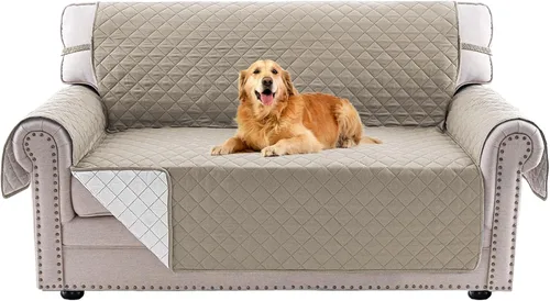 Vista 17 de PrinceDeco Funda de sofá para perros, lavable y reversible, apta para mascotas, resistente al agua, protector de muebles con correas elásticas