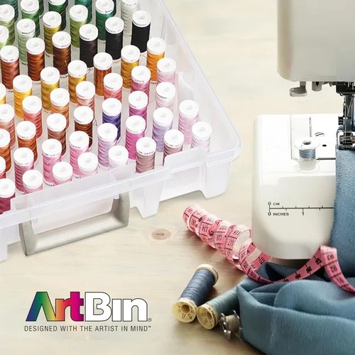 Vista 8 de ArtBin caja de hilos - contenedor de almacenamiento con charolas extraíbles con carretes de hilos, 9002AB