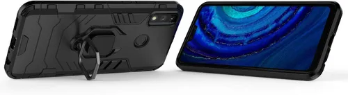 Vista 3 de Funda para Huawei Y8S 2020, soporte de anillo giratorio 360 con soporte magnético para automóvil, color negro