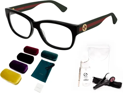 Vista 2 de Gucci GG0278O Gafas de forma rectangular + paquete con kit de gafas de lujo eSHADES, Negro