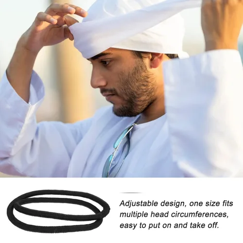 Vista 7 de SOIMISS 1 par de accesorios para hombre, diadema árabe shemagh para la cabeza de los hombres Keffiyeh turbante del desierto, pañuelo hiyab este