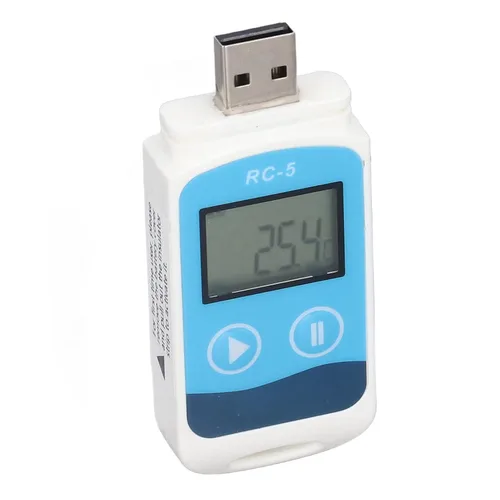Vista 2 de Fydun Registrador de datos de temperatura USB IP67 32000 lecturas registrador de datos de temperatura para cadena de frío para el hogar, estudio