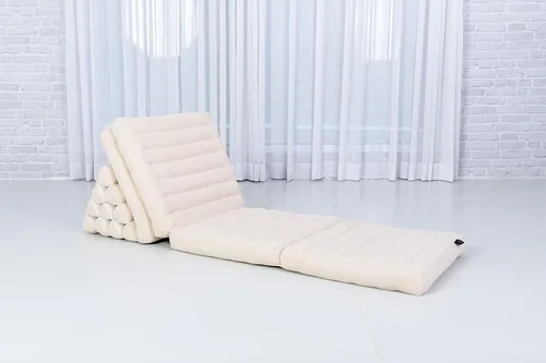 Vista 6 de Leewadee Cómodo colchón japonés de suelo, cama tailandesa con cojín triangular, colchón futón, tapete de masaje tailandés XL extra largo, 89 x 20