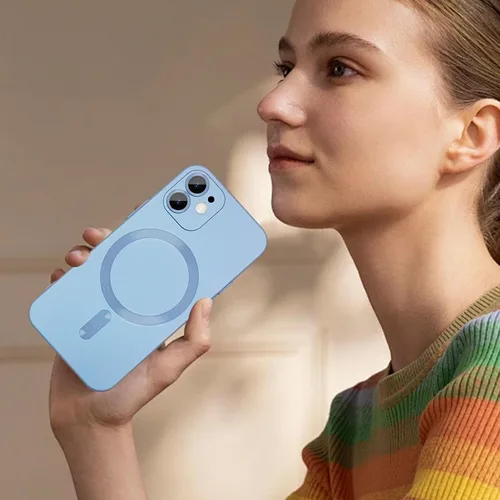 Vista 5 de ankofave Magsafe - Funda magnética para iPhone 11 para mujeres/hombres, a prueba de golpes, diseño de brillo metálico suave con protector completo