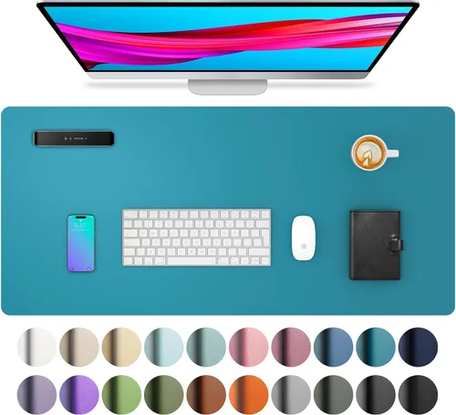 Vista 91 de Aothia - Protector de escritorio de cuero sintético grande, base antideslizante para mouse y superficie para escribir, impermeable, fácil de Agua