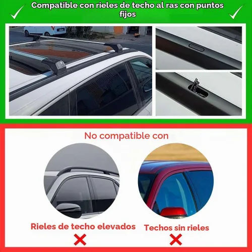 Vista 3 de ERKUL Barras transversales de techo de 220 libras para Audi Q7 2016-2026 Barras transversales de aluminio con bloqueo antirrobo para techo Negro