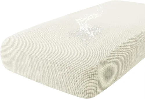 Vista 55 de Fundas impermeables para sofá seccional, fundas de cojín antideslizantes para sofá Ajuste seccional en forma de L, tela jacquard elástica, parte