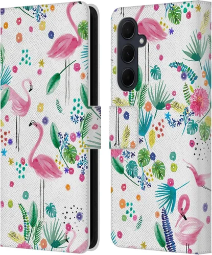 Vista 253 de Head Case Designs Officially Licensed Ninola Brushstrokes Black Summer Patterns Leather Wallet Case Compatible with Samsung Galaxy A07 4G