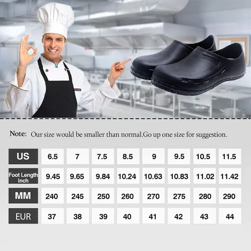 Vista 5 de JSWEI Zapatos de chef para hombre Profesional resistente al aceite al agua Zapatos de chef de enfermería antideslizantes, zapatos de trabajo
