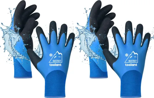 Vista 14 de Guantes de trabajo de invierno impermeables para hombres y mujeres, pantalla táctil, guantes para congelador, aislados térmicamente, para clima frío