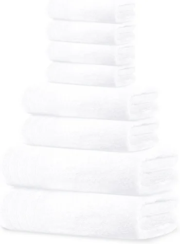 Vista 18 de Tens Towels Juego de 8 toallas, 2 extra grandes para baño, 2 para manos, 4 paños, 100% algodón, peso más ligero, secan más rápido, superabsorbentes