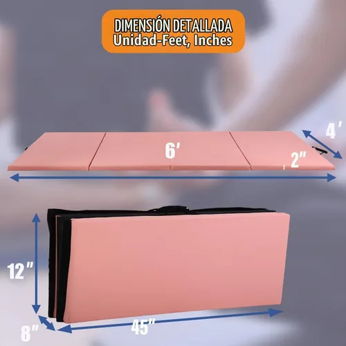 Vista 7 de Gymnastics Mats Foldable Tumbling Mats Portable Gymnastics Exercise Mat Thick Gymnastics Tumbling Mats Pad Home Exercise Panel Mat With Carrying