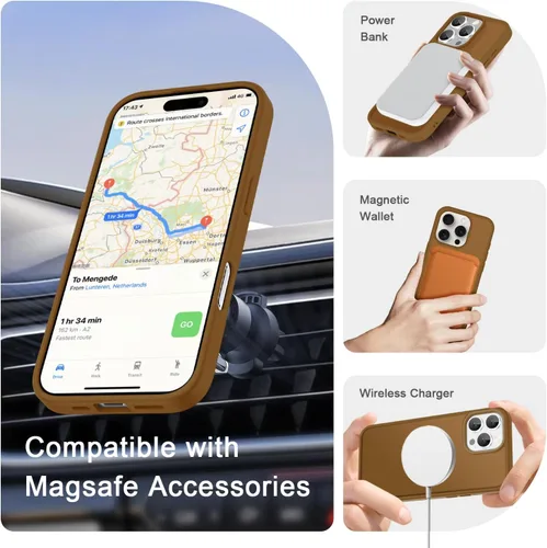 Vista 498 de Funda para Google Pixel 10 Pro XL, cubierta magnética mate, color negro Fit for MagSafe, Screen Protector included, Shockproof Military Grade