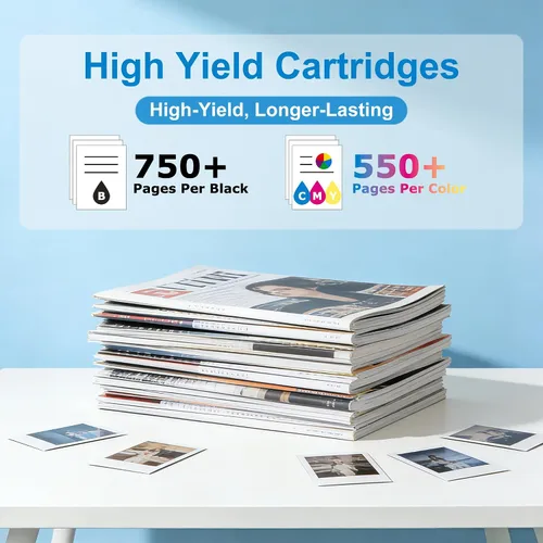 Vista 4 de 564XL - Paquete de 5 cartuchos de tinta compatibles con HP564xl 564 tinta para HP564 XL funciona con impresora DeskJet 3520 3525 OfficeJet 4620 4622
