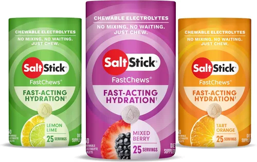 Vista 7 de SaltStick Electrolyte FastChews - Paquete variado de 120 unidades - Tabletas de electrolitos masticables para hidratación, tabletas de sal - 10