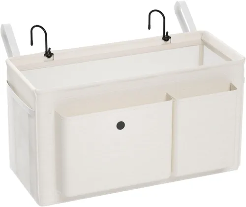 Vista 15 de Edudif Organizador de mesita de noche con correas fijas y soporte para botella de agua, litera ideal para el hogar, dormitorio, hospital, cuna, Negro