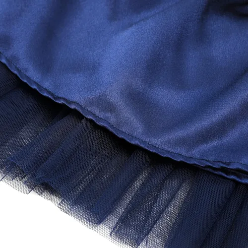 Vista 4 de Extrabeauty Vestido de terciopelo para niñas pequeñas, vestido de fiesta tutú de tul de manga larga para ocasiones especiales