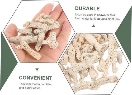 Vista 5 de Ipetboom Filtro de coral triturado para acuario para pecera de agua dulce Ph, 17.64 oz de material de filtración de medios de cerámica bio estanque