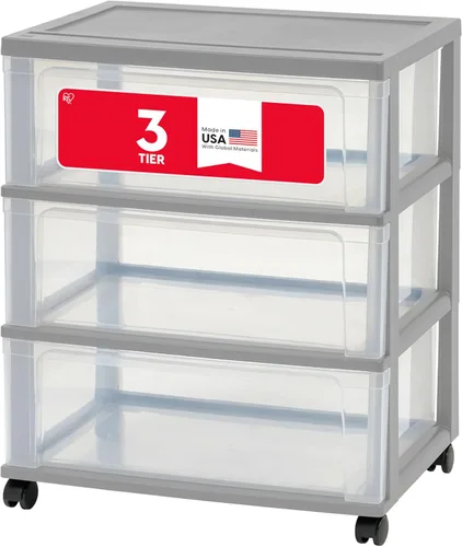 Vista 6 de IRIS USA Carrito rodante organizador de almacenamiento de cajones de plástico, con ruedas giratorias, 3 cajones, para suministros de arte