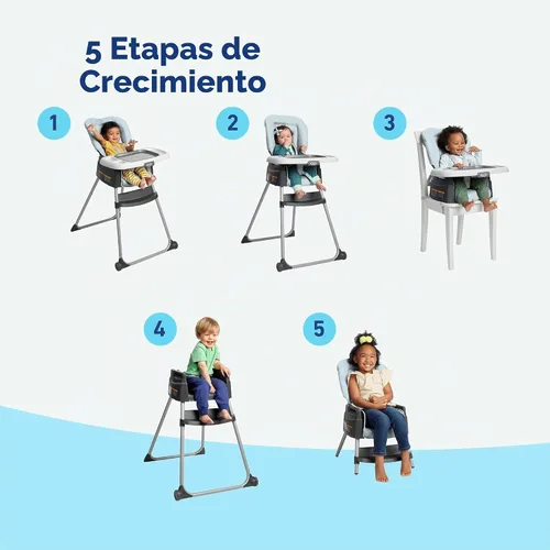 Vista 2 de Graco Made2Grow Silla alta convertible 5 en 1 ajustable para bebé a niño pequeño, Hudson