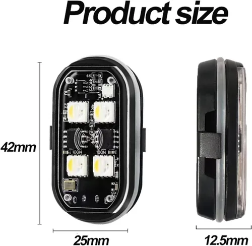 Vista 3 de 4 luces estroboscópicas LED inalámbricas, luces LED inalámbricas para automóvil con control remoto, 8 colores, carga USB, IP65, impermeable