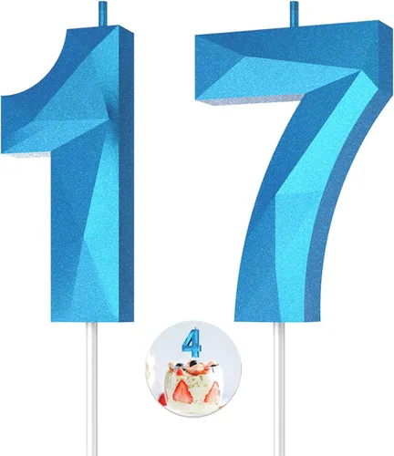 Vista 144 de Velas de cumpleaños con números (0 velas negras), forma de diamante 3D, decoración de pastel de feliz cumpleaños para niños y hombres, cumpleaños