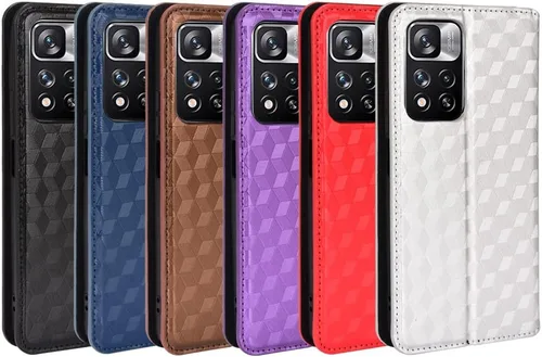 Vista 7 de Funda con tapa para Xiaomi Mi 11i 2022/Poco X4 NFC, patrón 3D de piel de primera calidad, con función atril, cierre magnético